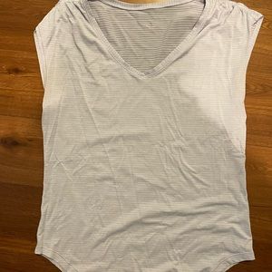 Lululemon v-neck cap sleeve T shirt, size 10-12, soft lavender color